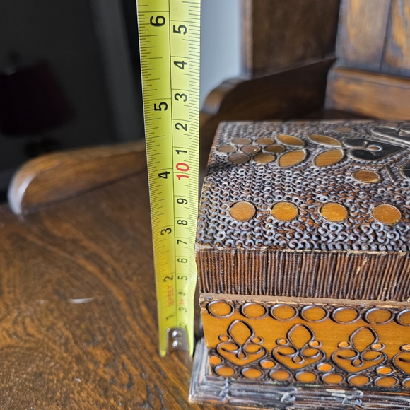 Decorative Gold and Brown Jewelry Box Wood Box - Picture 10 of 11